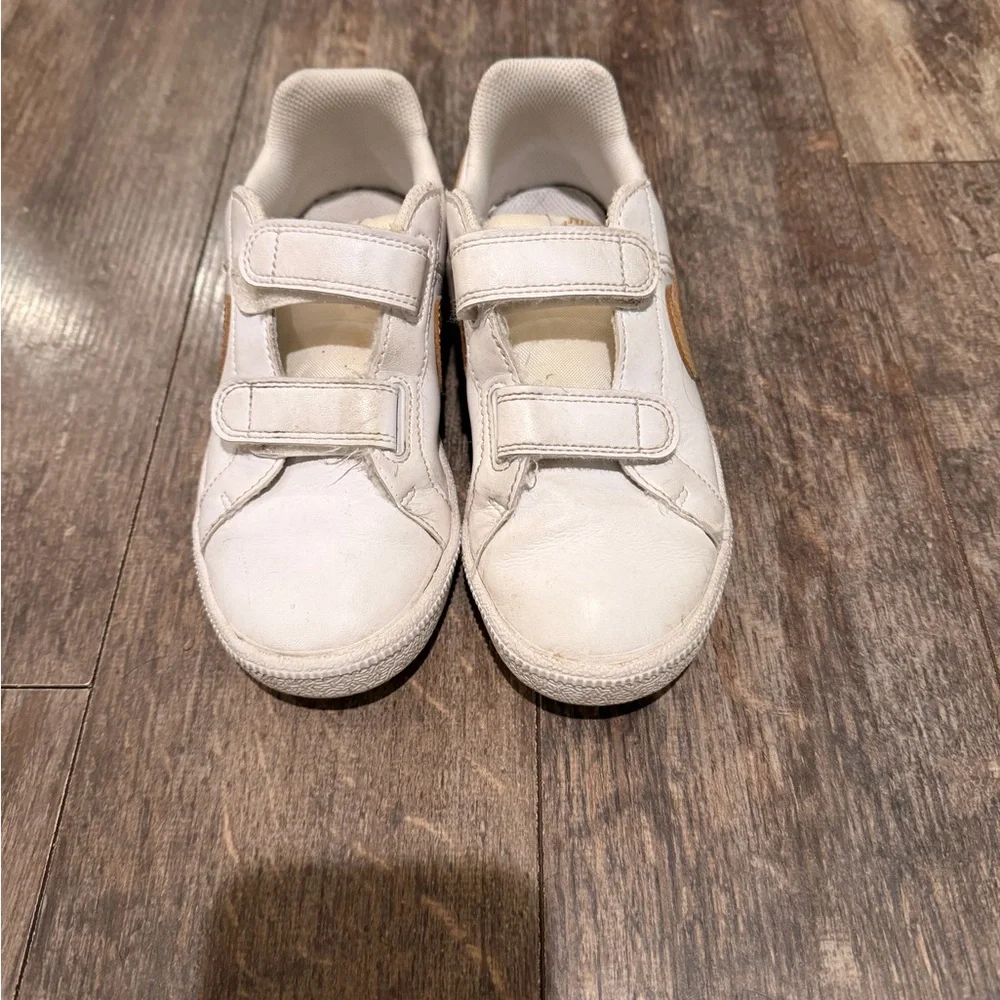Nike Kids White and Tan Sneakers